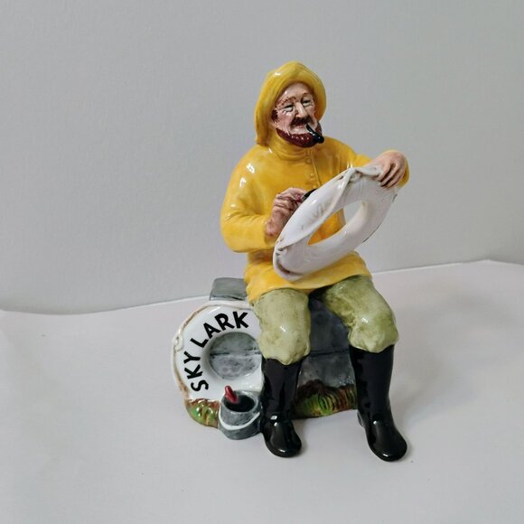 Royal Doulton The Boatman Figurine HN 2417 Vintage 1970s Skylark Yellow Seaman